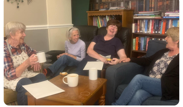 volunteers enjoying a cuppa and chat 