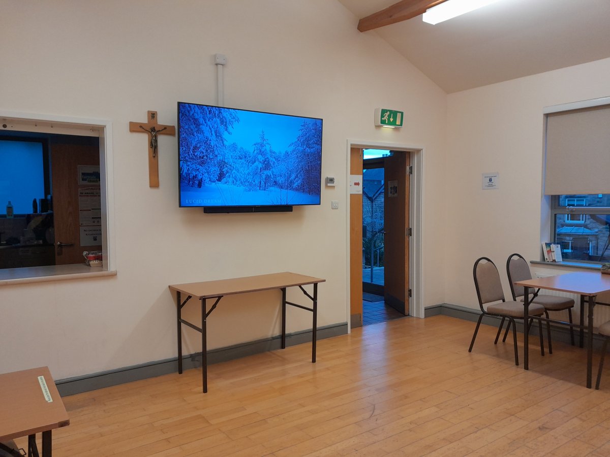 church warm hall television area